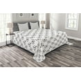 thumbnail image 1 of Ambesonne Tribal Quilted Bedspread Set 3 Pcs, Arrows Black and White, King Size, Charcoal Grey, 1 of 3