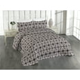 thumbnail image 1 of Ambesonne Tribal Quilted Bedspread Set 3 Pcs, Ethnic Feathers Sketchy Boho, Queen, Warm Taupe and Charcoal Grey, 1 of 4