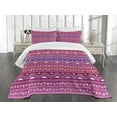 thumbnail image 1 of Ambesonne Tribal Quilted Bedspread Set 3 Pcs, Geometric Ombre, Queen Size, Multicolor, 1 of 5