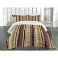 thumbnail image 1 of Ambesonne Tribal Quilted Bedspread Set 3 Pcs, Striped Ornament, King Size, Multicolor, 1 of 5