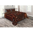 thumbnail image 1 of Ambesonne Tribal Quilted Coverlet 3 Pcs, Aboriginal Cave, Queen Size, Orange and Black, 1 of 2