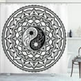 thumbnail image 1 of Ambesonne Tribal Shower Curtain, Eastern Blossom Yin Yang, 69"Wx84"L, Black White, 1 of 5