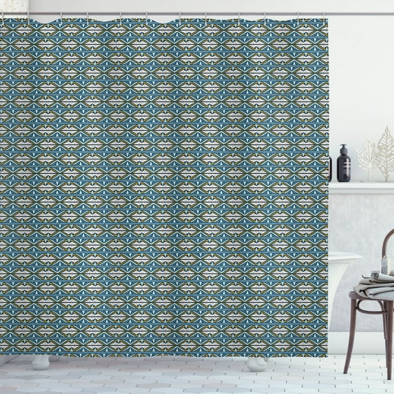Ambesonne Tribal Shower Curtain, Geometrical Colorful Motif, 69"Wx75"L, Multicolor