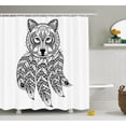 thumbnail image 1 of Ambesonne Tribal Shower Curtain, Native America Wolf Head, 69"Wx75"L, White and Black, 1 of 2