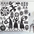 thumbnail image 1 of Ambesonne Tribal Shower Curtain, Prehistoric Cave, 69"Wx84"L, Black White, 1 of 5