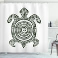thumbnail image 1 of Ambesonne Tribal Shower Curtain, Turtle Maori, 69"Wx84"L, Black and White, 1 of 3