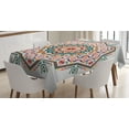 thumbnail image 1 of Ambesonne Tribal Tablecloth Rectangular Table Cover, Abstract Sun Aztec Style, 60"x84", Turquoise and Coral, 1 of 4