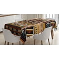 thumbnail image 1 of Ambesonne Tribal Tablecloth Rectangular Table Cover, Geometrical Folkloric, 60"x90", Brown, 1 of 4