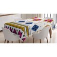 thumbnail image 1 of Ambesonne Tribal Tablecloth Rectangular Table Cover, Mayan Folkloric Cultural, 52"x70", Blue Pale Coffee Fuchsia, 1 of 4