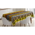 thumbnail image 1 of Ambesonne Tribal Tablecloth Rectangular Table Cover, Motifs, 60"x84", Black Orange and Yellow, 1 of 4