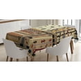 thumbnail image 1 of Ambesonne Tribal Tablecloth Rectangular Table Cover, Prehistoric Native Animals, 60"x90", Black Beige, 1 of 3