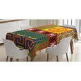 thumbnail image 1 of Ambesonne Tribal Tablecloth Rectangular Table Cover, Prehistoric Tribal, 52"x70", Yellow Green, 1 of 4