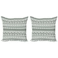 thumbnail image 1 of Ambesonne Tribal Throw Pillow Cover 2 Pack, Aztec Patterns, 18", Hunter Green White, 1 of 2