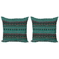 thumbnail image 1 of Ambesonne Tribal Throw Pillow Cover 2 Pack, Hand Drawn Aztec, 18", Red Blue Teal, 1 of 2