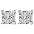 thumbnail image 1 of Ambesonne Tribal Throw Pillow Cover 2 Pack, Pattern Animal, 16", Black and White, 1 of 2