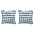 thumbnail image 1 of Ambesonne Tribal Throw Pillow Cover 2 Pack, Pattern of Geometric Motifs, 20", Sea Blue Charcoal Grey, 1 of 2