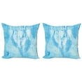 thumbnail image 1 of Ambesonne Tribal Throw Pillow Cover 2 Pack, Watercolor Boho Feather Form, 18", Blue White, 1 of 5