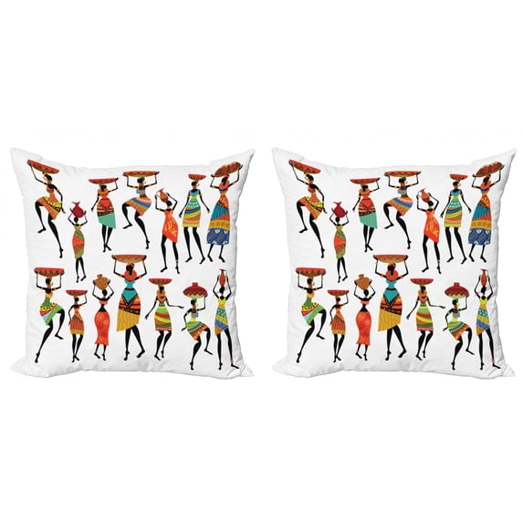 Ambesonne Tribal Throw Pillow Cover 2 Pack, Women, 24", Multicolor