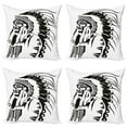 thumbnail image 1 of Ambesonne Tribal Throw Pillow Cover 4 Pack, Chef, 24", Black and White, 1 of 6