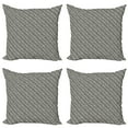 thumbnail image 1 of Ambesonne Tribal Throw Pillow Cover 4 Pack, Chevron Design Lines, 20", Off White Black, 1 of 5