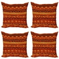 thumbnail image 1 of Ambesonne Tribal Throw Pillow Cover 4 Pack, Geometric Art, 16", Orange Yellow, 1 of 7