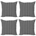 thumbnail image 1 of Ambesonne Tribal Throw Pillow Cover 4 Pack, Monochrome Aztec Pattern, 16", Black and White, 1 of 2