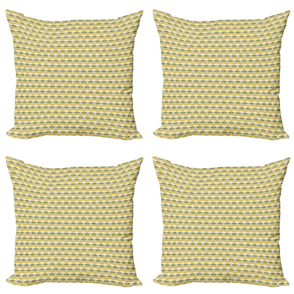 Ambesonne Tribal Throw Pillow Cover 4 Pack, Ornamental Tribal Concept, 18", Multicolor