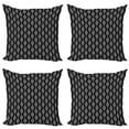 thumbnail image 1 of Ambesonne Tribal Throw Pillow Cover 4 Pack, Prehistoric Triangle Ikat, 20", Black and White, 1 of 2