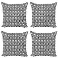 thumbnail image 1 of Ambesonne Tribal Throw Pillow Cover 4 Pack, Sketchy Seem Rectangular, 24", Black and White, 1 of 2