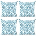 thumbnail image 1 of Ambesonne Tribal Throw Pillow Cover 4 Pack, Spring Myth Boho Style, 18", White and Blue, 1 of 7