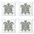 thumbnail image 1 of Ambesonne Tribal Throw Pillow Cover 4 Pack, Turtle Maori, 20", Black and White, 1 of 5