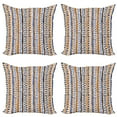 thumbnail image 1 of Ambesonne Tribal Throw Pillow Cover 4 Pack, Watercolor Zigzag Lines, 16", Navy Blue Orange Black, 1 of 2
