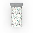 thumbnail image 1 of Ambesonne Tribal Vibes Fitted Sheet, Western Tent Print, Twin Size, Teal White Multicolor, 1 of 5