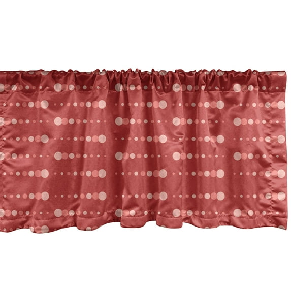 Ambesonne Tribal Window Valance, Boho Modern Polka Dots Art, 42" x 12", Dark Coral Peach Salmon
