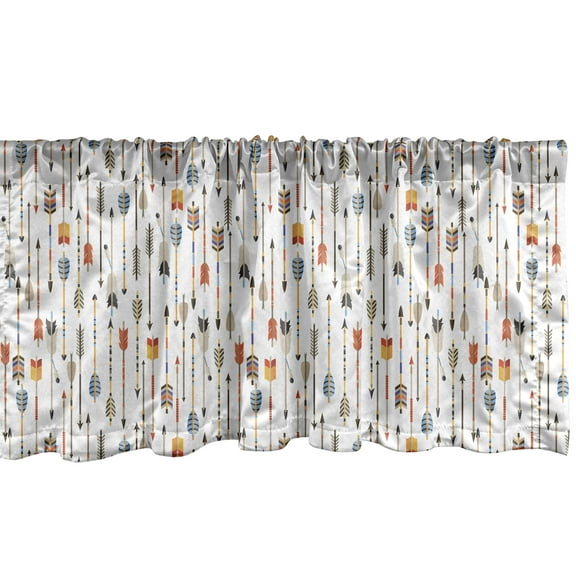 Ambesonne Tribal Window Valance, Direction Pointers Folk Art, 54" X 12", Multicolor
