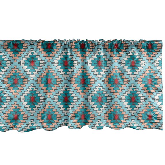 Ambesonne Tribal Window Valance, Ethnic Folk Graffiti Form, 54" X 18", Multicolor