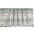thumbnail image 1 of Ambesonne Tribal Window Valance, Floral Paisley and Aztec, 42" x 18", Cream Aqua and Coral, 1 of 3