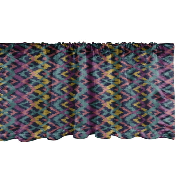 Ambesonne Tribal Window Valance, Folkloric Abstract Zigzags, 54" X 18", Multicolor