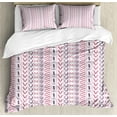 thumbnail image 1 of Ambesonne Trippy Duvet Cover Set, Folk Like Flowers Circles, 2-Calking, Pink Purple, 1 of 6