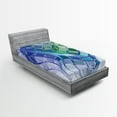 thumbnail image 1 of Ambesonne Trippy Fitted Sheet, Abstract Wavy Squares, Twin XL Size, Multicolor, 1 of 3
