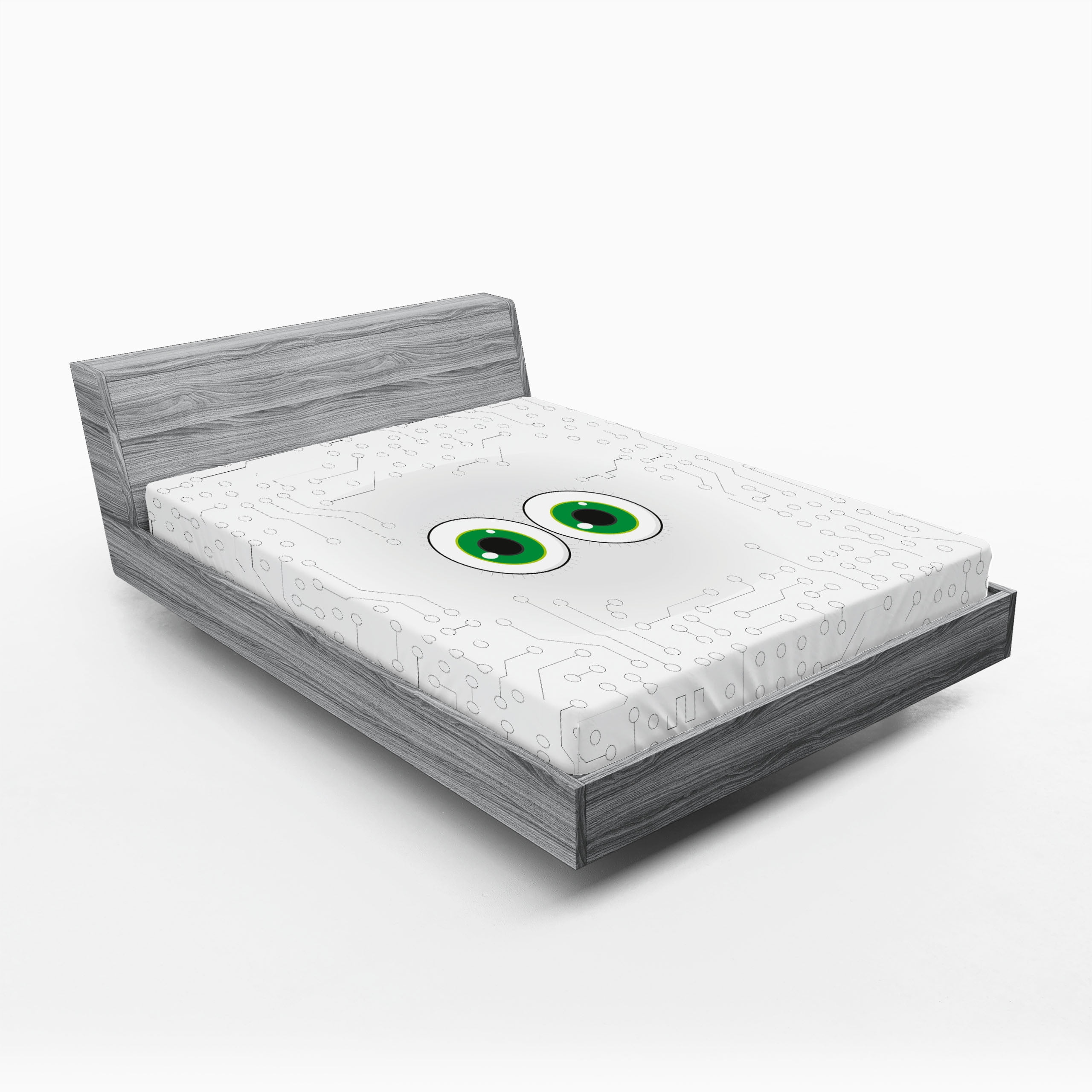 Ambesonne Trippy Fitted Sheet, Eye Form Digital Picture, Full Size ...