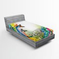 thumbnail image 1 of Ambesonne Trippy Fitted Sheet, Flying Color Butterfly, Twin XL Size, Multicolor, 1 of 3