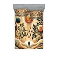 thumbnail image 1 of Ambesonne Trippy Fitted Sheet & Pillow Sham Set, Bohemian Huddles of Clouds, Queen, Pale Brown Petrol Blue, 1 of 2