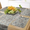 thumbnail image 1 of Ambesonne Trippy Floral Table Runner & Placemats, Leafy Huddles Flowers, Placemat 4 pcs + Runner 12"x90", Pale Teal Pale Mustard, 1 of 4