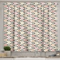 thumbnail image 1 of Ambesonne Trippy Kitchen Curtains, Vintage 60s Curvy, 55"x39", Multicolor, 1 of 2