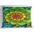thumbnail image 1 of Ambesonne Trippy Pillow Sham, Colorful Floral Spiral, 26" X 20", Multicolor, 1 of 2