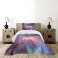 thumbnail image 1 of Ambesonne Trippy Quilted Bedspread Set 2 Pcs, Floral Vortex Design, Twin Size, Cadet Blue Dried Rose, 1 of 6