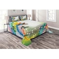 thumbnail image 1 of Ambesonne Trippy Quilted Coverlet 3 Pcs, Flying Color Butterfly, Queen Size, Multicolor, 1 of 2