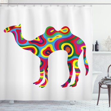 Ambesonne Trippy Shower Curtain, Abstract Camel, 69"Wx70"L, Multicolor