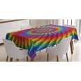 thumbnail image 1 of Ambesonne Trippy Tablecloth Rectangular Table Cover, Vibrant Rainbow Spiral, 52"x70", Multicolor, 1 of 3